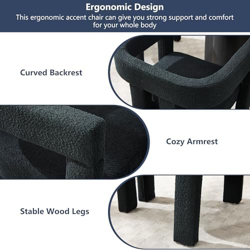 Modern Dining Chair Set of 4 Living Room Chairs,Upholstered Barrel Chair