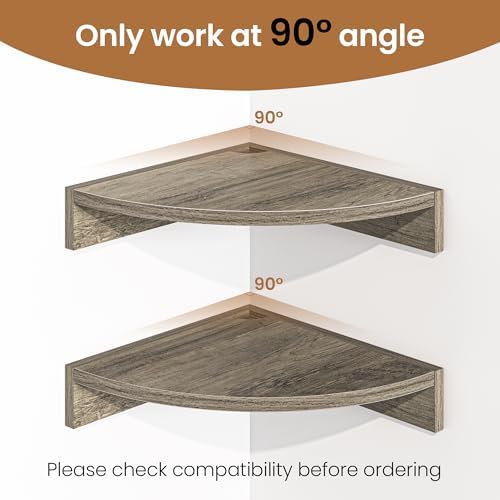 Fun Memories Corner Shelf Wall Mount, Wood Floating Corner Shelves,Corner Wal...