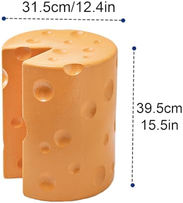 Cheese Shaped Resin Footrest Stool, Cartoon Accent Seat for Bedroom Decor, Li...