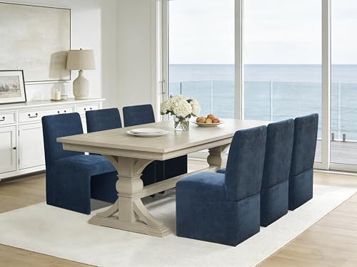 RNKSFX Blue Upholstered Dining Chairs Set of 2, Kitchen & Dining Room Cha...