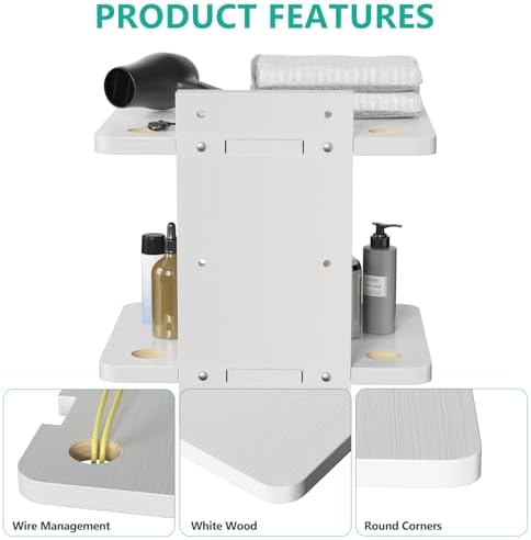 WALI 2 Tier Floating TV Wall Shelf for Projector, DVD Player