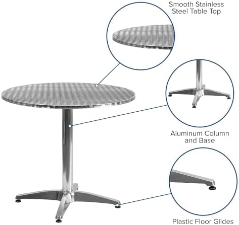 Flash Furniture 31.5 in Aluminum Indoor/Outdoor Round Table with Base