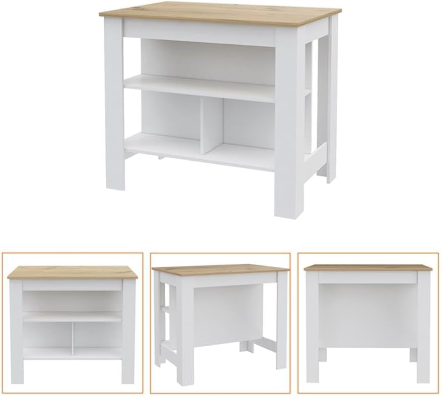 Pemberly Row 2-Piece Engineered Wood Kitchen Set, Includes Kitchen Island and...