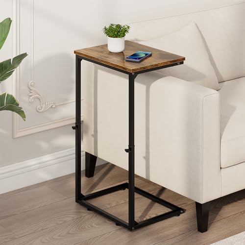 Vagusicc C Shaped End Table for Couch, 33.2'' Tall C Table Adjustable...