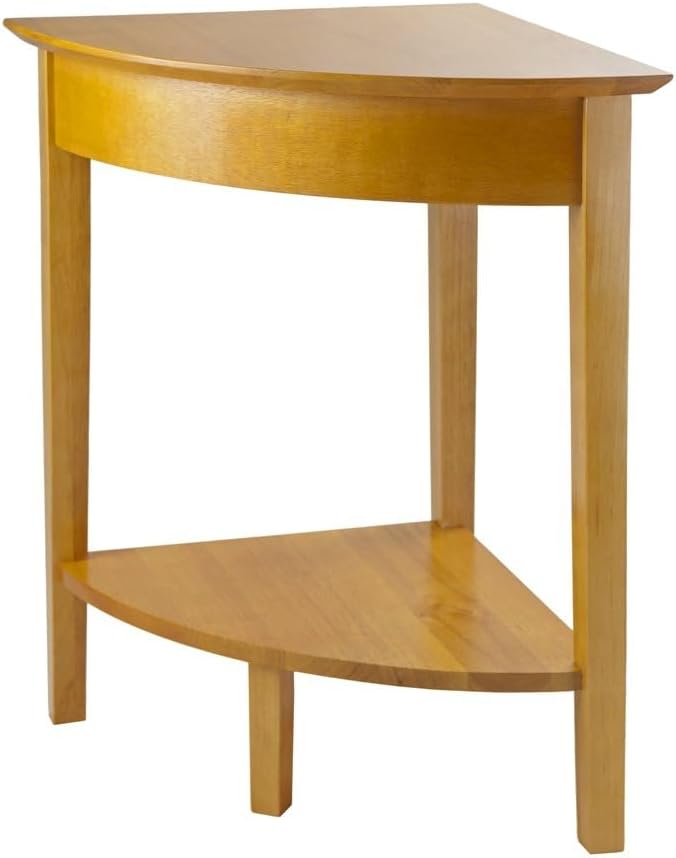 Furnifact Corner Desk/Table, Triangle Shape, Single Lower Shelf, Solid Wood, ...