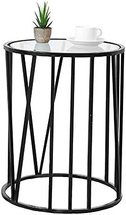 Telephone Table, Nordic Modern Side Table Tempered Glass Small Round Table Li...