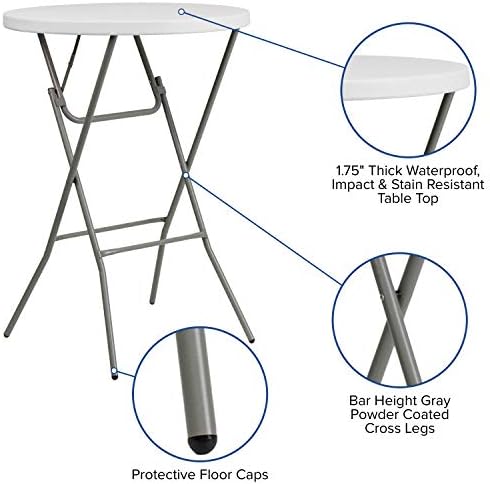 Flash Furniture 32" Round Folding Bar Height Tables for Parties and Comm...