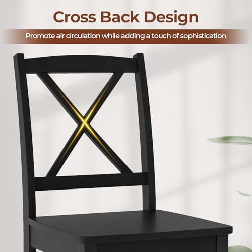 Giantex Wood Dining Chairs Set of 2, Armless Kitchen Chairs w/Rubber Wood Leg...