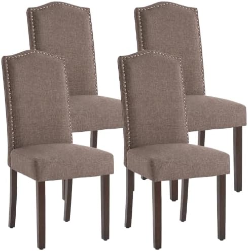 Upholstered Dining Chair Modern Stylish Kitchen Diner Fabric Set of 4