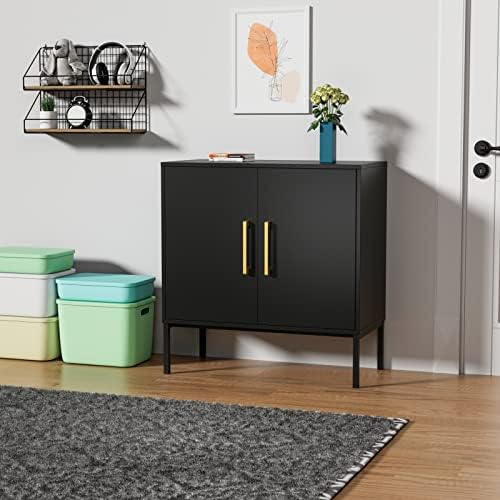 CARPETNAL Set of 2 Accent Storage Cabinet with Doors and Adjustable Shelf, Fr...