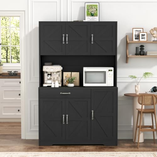 GRUSIGN 71" Pantry Cabinet with Charging Station, Large Capacity Kitchen...
