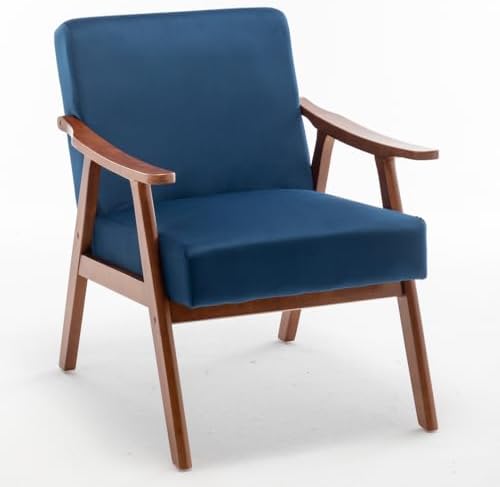 Lispin Mid-Century Modern Chair, Living Room Chair with Solid Wood Frame, Acc...