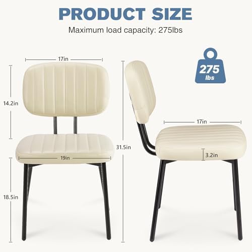 DUMOS Dining Chairs Set of 6, PU Leather Dining Room Chairs with Backrest