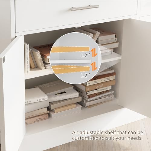 Vongrasig 43” Coffee Bar Cabinet, Farmhouse Buffet Cabinet with Storage, Side...
