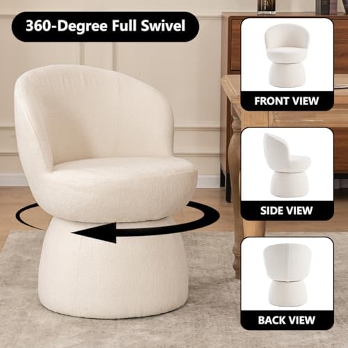 Kidol & Shellder Swivel Accent Chair Set of 4 Modern Comfy Swivel Barrel ...
