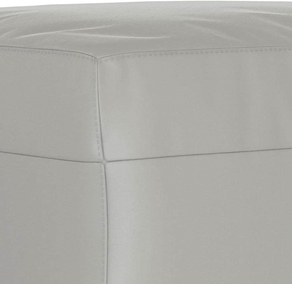 Modern Microfiber Footstool Light Gray 27.6x21.7x16.1 Inches, Sturdy Plywood ...