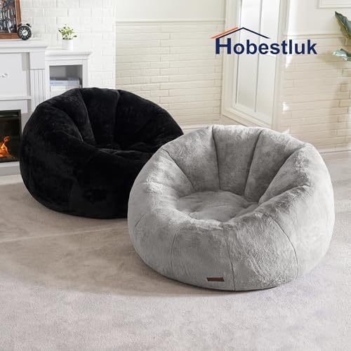 Hobestluk Large Beanbag Chairs for Adults Donut-Shaped Plush Sofa Couch | Gre...