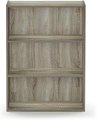 Furinno PASIR Book Shelf, 3-Tier Bookshelf, Storage Shelves Bookcase, 9.7 x 2...