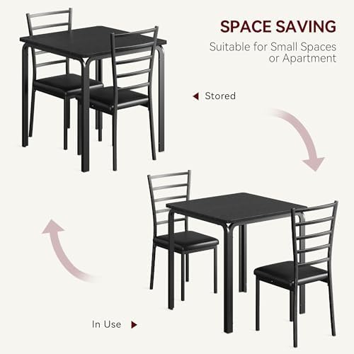 GarveeHome 3-Piece Kitchen Dining Room Table Chair Set for Small Space, Indoo...