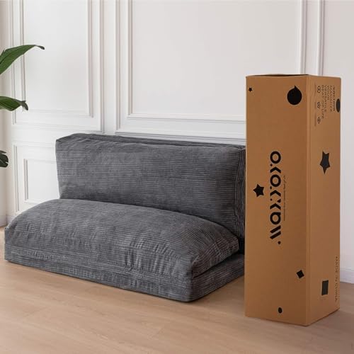 MAXYOYO Folding Sofa Bed, Extra Thick and Long Floor Sofa Convertible Chair w...