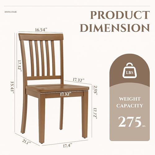 COLAMY Wooden Dining Chairs Set of 4, Spindle High Back Windsor Kitchen Side ...