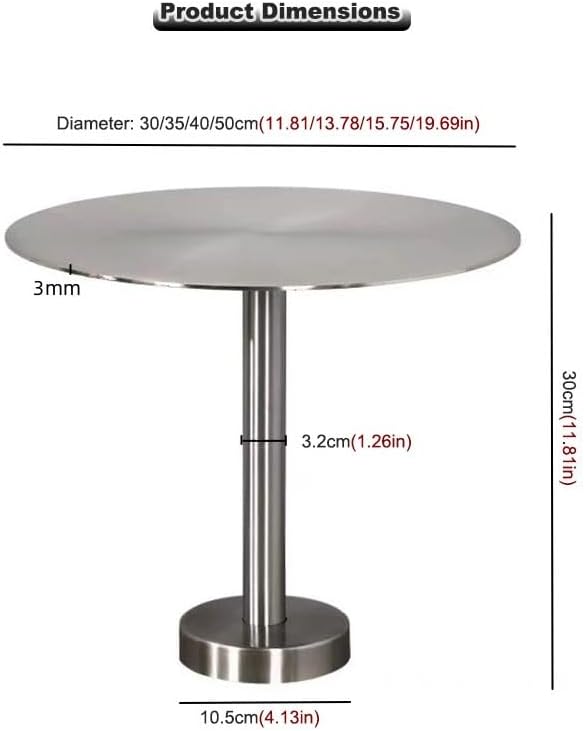 Stainless Steel Side Table,Round End Table with Mounting Hardware,Floating De...