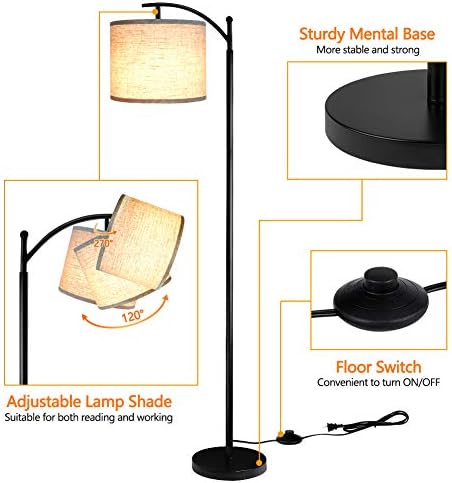 ROTTOGOON Floor Lamp for Living Room with 3 Color Temperatures LED Bulb, Stan...