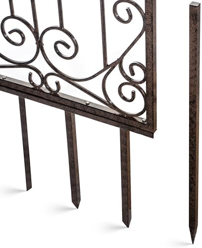 H Potter Premium 8-Foot Iron Garden Trellis - Heavy Duty Plant Support for Cl...