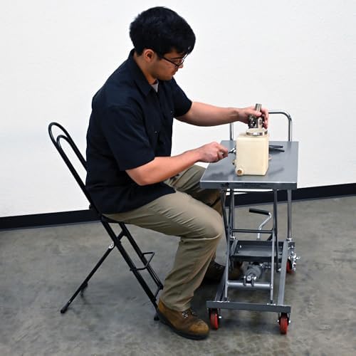 Vestil CPRO-800LP Steel Height Ergonomic Worker Chairs 18.5 In. to 35 In. 220...