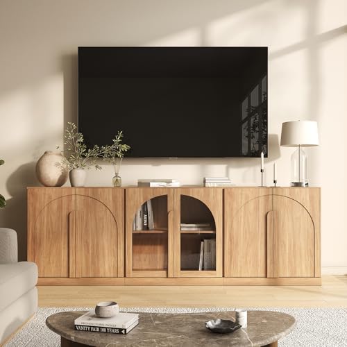 BELLEZE Bijou 3-Piece Modular Sideboard Buffet Cabinet - Camel