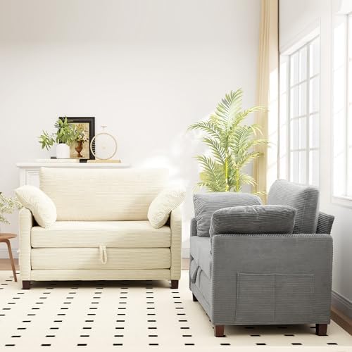 51" Convertible Loveseat Sofa Bed, 2-in-1 Folding Sofa Bed with 2 Pillow...