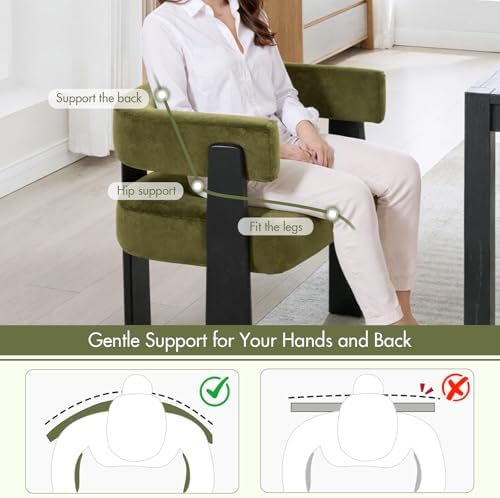 Hyfirm Modern Dining Chairs Set of 4, Upholstered Velvet Barrel Accent Chairs...