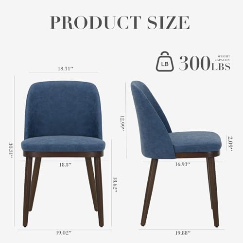 COLAMY Upholstered Dining Chairs Set of 2, Modern Kitchen Chairs with Back, L...