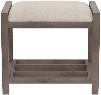 Hillsdale Furniture Amelia Vanity Stool, Antique Gray