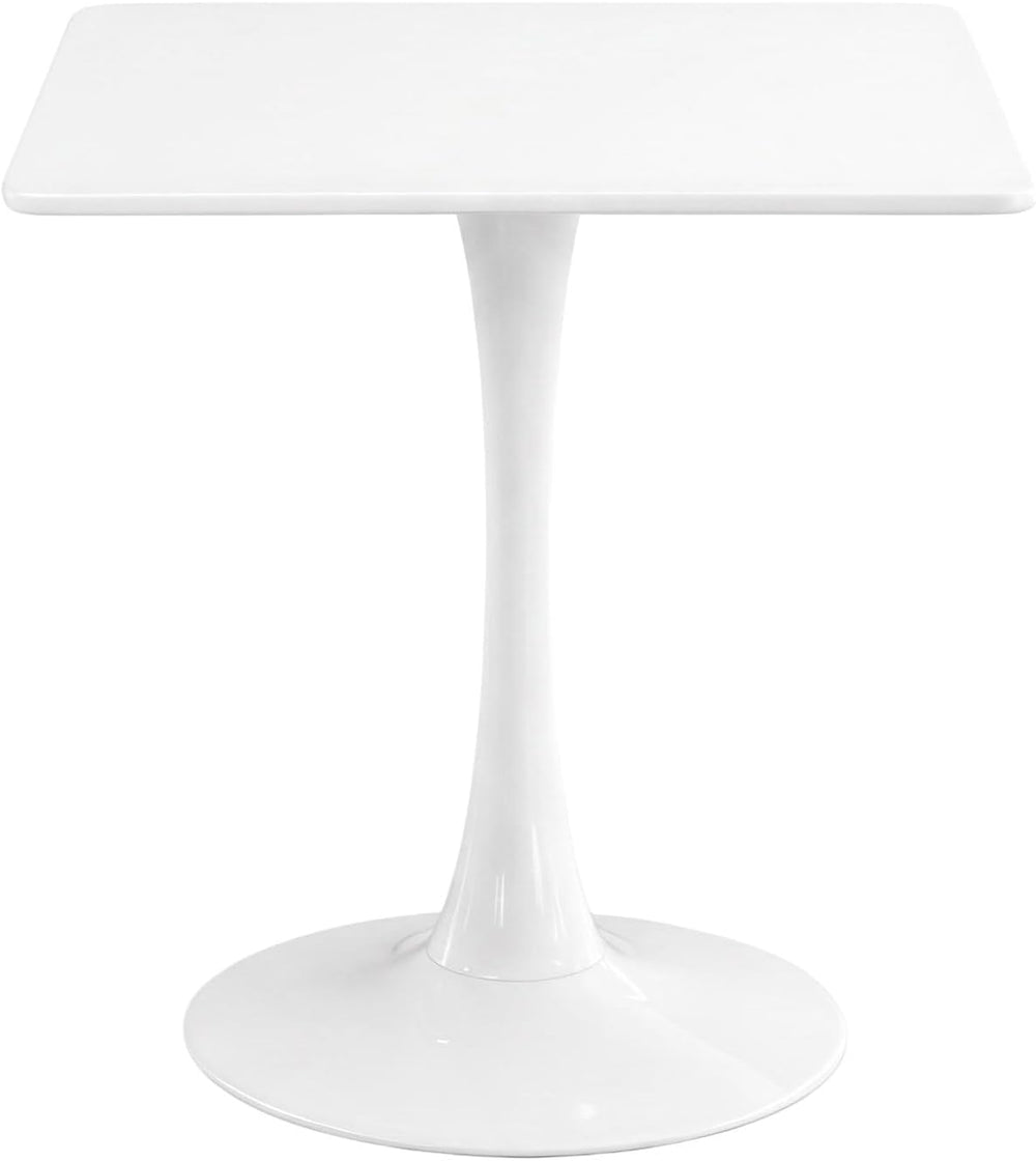 Square Dining Tulip Table for 4, Mid-Century Modern Table with Sturdy Metal P...