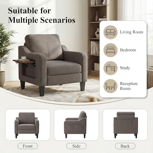 Accent Chairs Set of 2 for Living Room, Mid-Century Upholstered Armchair with...