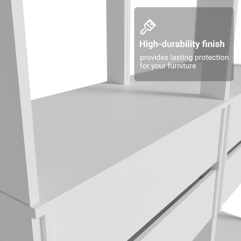 Madesa Kitchen Pantry Storage Rack with 4 Drawers 4 Shelves and 2 Hanging Rod...