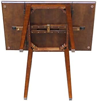 IC International Concepts Solid Wood Drop Leaf Table, 36", Unfinished
