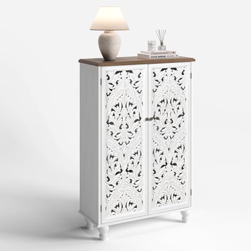 JOINICE 47" Tall Accent Cabinet with Doors & Storage for Living Room...