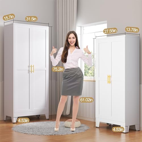 GAIOUS 75.2" Tall Pantry Cabinet,Kitchen Pantry Storage Cabinet with 2 Door
