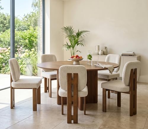 CIMOTA Modern Boucle Dining Chairs Set of 6, Upholstered Armless Side Chairs ...