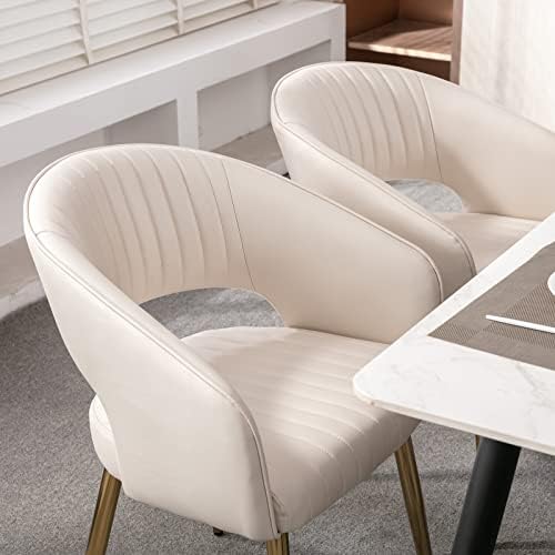 Modern Dining Chairs Set of 2, Upholstered PU Leather Dining Room Chairs with...