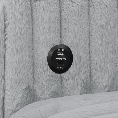 THSUPER 122-Inch Oversized U Shaped Plush Corduroy Fluffy Sectional Sleeper S...
