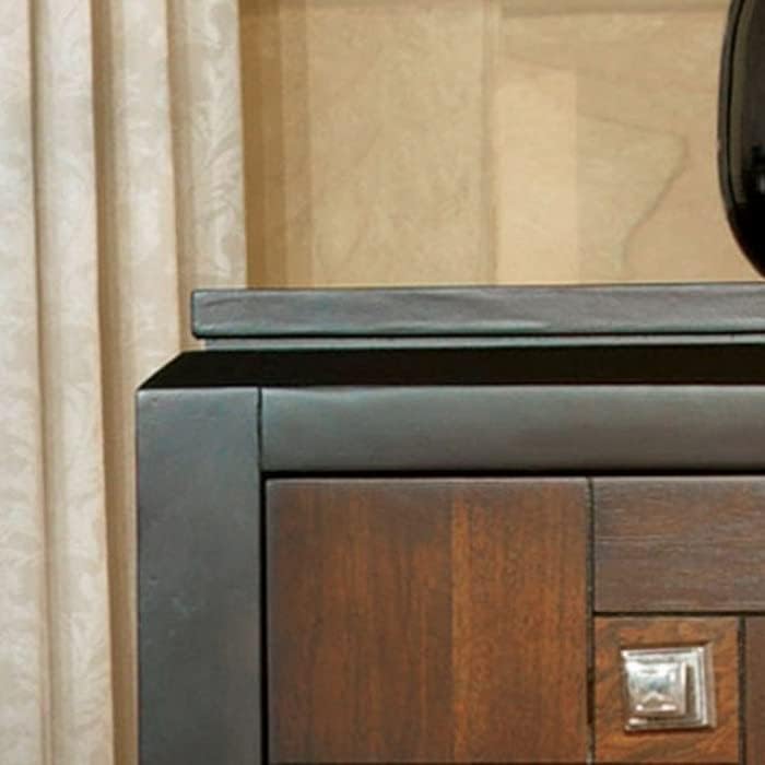 Nightstand Only Transitional 2-Drawers Square Chrome Knobs Multitone Unique N...