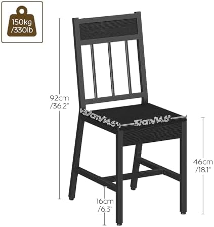 YATINEY Dining Chairs Set of 4, Industrial Kitchen Chairs with Metal Frame, S...