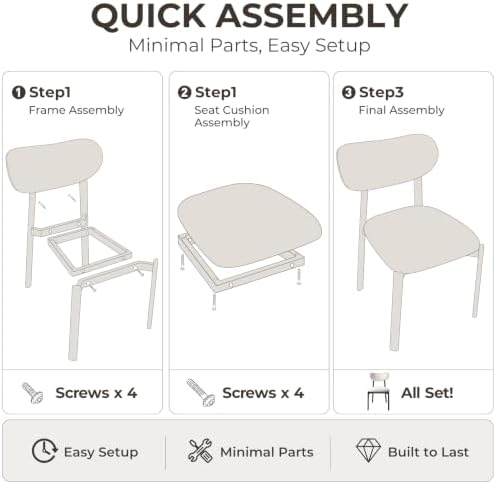 450LBS Dining Chairs Set of 4, Modern Upholstered Fabric Kitchen Chairs