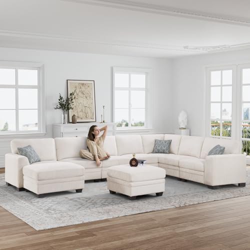 Legend Vansen Oversized Modular Sectional Sofa,U/L-Shaped Corduroy Couch with...