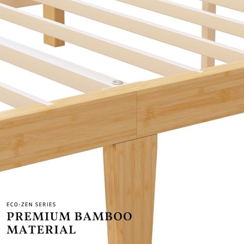 ZIYOO 10 Inch King Bamboo Bed Frame with Headboard, Modern Minimalist