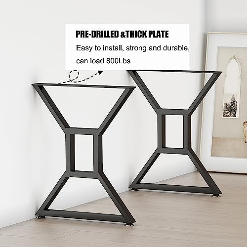 KaKaBB Metal Desk Legs 28 inch, Heavy Duty Industrial Table Legs with Adjusta...