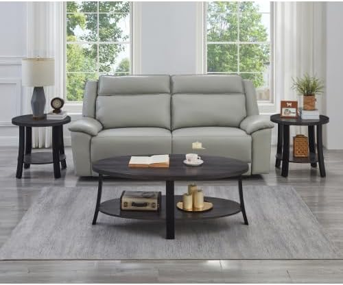 3-Piece Coffee Table Set, Space Saving Tables for Living Room | Modern Oval D...